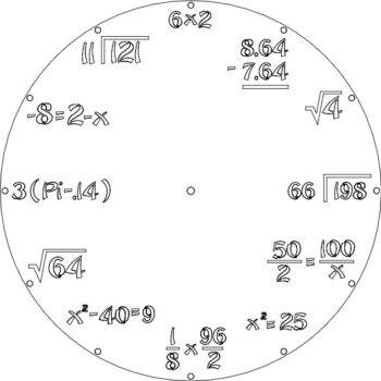 Intra απο ξύλο plywood 3mm-4mm πάχος - Ρολόι Μαθηματικά Δίασταση 30x30 cm Intraeaxys-joexm876 - Image 1