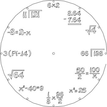 Intra απο ξύλο plywood 3mm-4mm πάχος - Ρολόι Μαθηματικά Δίασταση 30x30 cm Intraeaxys-075y6koz - Image 1