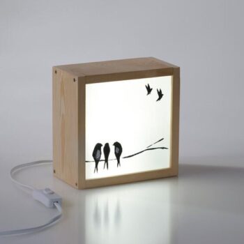 Intra απο ξύλο plywood 3mm-4mm πάχος - Light Box Swallows Δίασταση 30x30 cm Intraeaxys-r7v22k1d - Image 1