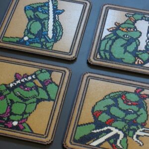 Intra απο ξύλο plywood 3mm-4mm πάχος - Σετ σουβέρ TMNT2 Δίασταση 30x30 cm Intraeaxys-0788yv47