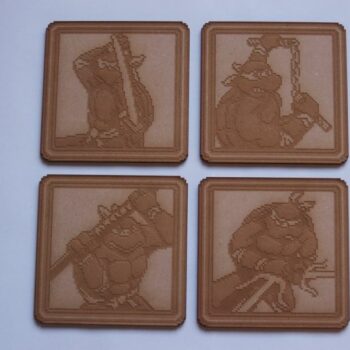 Intra απο ξύλο plywood 3mm-4mm πάχος - Σετ σουβέρ TMNT2 Δίασταση 30x30 cm Intraeaxys-0788yv47 - Image 5