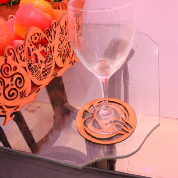 Intra απο ξύλο plywood 3mm-4mm πάχος - Σουβέρ Ξύλινο Λουλούδι Δίασταση 30x30 cm Intraeaxys-91jd6g51 - Image 4