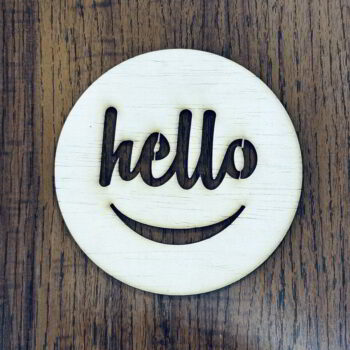 Intra απο ξύλο plywood 3mm-4mm πάχος - Γεια σου Smiley Face Δίασταση 30x30 cm Intraeaxys-51rr5501 - Image 1