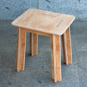 Intra απο ξύλο plywood 3mm-4mm πάχος - Ξύλινο σκαμπό Δίασταση 30x30 cm Intraeaxys-eo0ql291 - Image 1