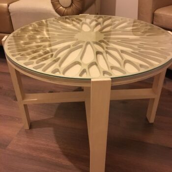 Intra απο ξύλο plywood 3mm-4mm πάχος - Μοντέρνο δημιουργικό στρογγυλό τραπέζι Δίασταση 30x30 cm Intraeaxys-yon0qxp7 - Image 3