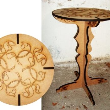 Intra απο ξύλο plywood 3mm-4mm πάχος - Τραπέζι με Χαρακτική Δίασταση 30x30 cm Intraeaxys-ro6yz237 - Image 1