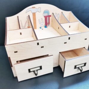 Intra απο ξύλο plywood 3mm-4mm πάχος - Organizer αποθήκευσης εργαλείων πολλαπλών χρήσεων με συρτάρι 6mm Δίασταση 30x30 cm Intraeaxys-91jd2vp1