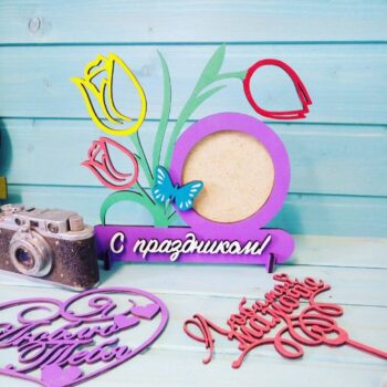 Intra απο ξύλο plywood 3mm-4mm πάχος - Πλαίσιο για την Ημέρα της Γυναίκας 8 Μαρτίου Δίασταση 30x30 cm Intraeaxys-zo9gpw7k - Image 1