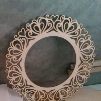 Intra απο ξύλο plywood 3mm-4mm πάχος - Διακοσμητικό στρογγυλό πρότυπο πλαισίων Δίασταση 30x30 cm Intraeaxys-eo4qjnd7 - Image 1