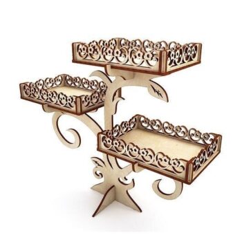 Intra απο ξύλο plywood 3mm-4mm πάχος - Ξύλινο ντεκόρ Διακοσμητικό πάρτι σταντ Cupcake Δίασταση 30x30 cm Intraeaxys-qomm4lro - Image 1