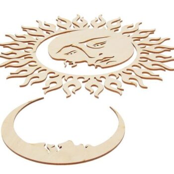 Intra απο ξύλο plywood 3mm-4mm πάχος - Ξύλινο φεγγάρι και ήλιος Δίασταση 30x30 cm Intraeaxys-r1z2pww1 - Image 1