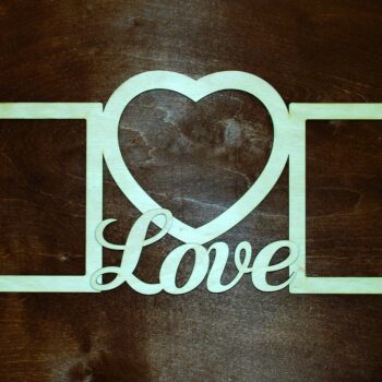 Intra απο ξύλο plywood 3mm-4mm πάχος - Κορνίζα Love Heart Δίασταση 30x30 cm Intraeaxys-91jdy8l1 - Image 1