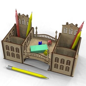 Intra απο ξύλο plywood 3mm-4mm πάχος - Desk Organizer Χαριτωμένο Desk Decor Δίασταση 30x30 cm Intraeaxys-51rrdnd1 - Image 1