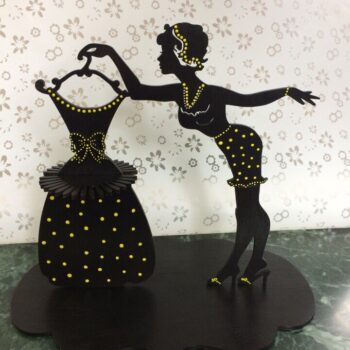 Intra απο ξύλο plywood 3mm-4mm πάχος - Χαρτοπετσέτα Κυρία με Φόρεμα Δίασταση 30x30 cm Intraeaxys-voq2rv6o - Image 1