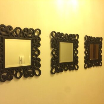 Intra απο ξύλο plywood 3mm-4mm πάχος - Κομψή κορνίζα καθρέφτη Δίασταση 30x30 cm Intraeaxys-078z3m75 - Image 1