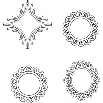 Intra απο ξύλο plywood 3mm-4mm πάχος - Πολλαπλά σχέδια πλαισίων καθρέφτη Δίασταση 30x30 cm Intraeaxys-zo9vm47k - Image 1