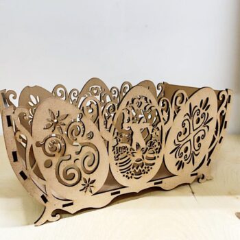 Intra απο ξύλο plywood 3mm-4mm πάχος - Πασχαλινό καλάθι αυγών Δίασταση 30x30 cm Intraeaxys-pok35e97 - Image 1