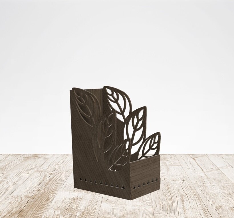 Intra απο ξύλο plywood 3mm-4mm πάχος - Leaf Stand Holder Χαριτωμένη οργάνωση γραφείου Δίασταση 30x30 cm Intraeaxys-r7vmj667