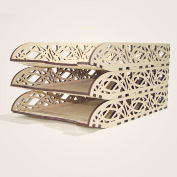 Intra απο ξύλο plywood 3mm-4mm πάχος - Δίσκος γραφείου Organizer Letter Office που στοιβάζεται Δίασταση 30x30 cm Intraeaxys-078y9m5o - Image 3