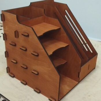 Intra απο ξύλο plywood 3mm-4mm πάχος - Desktop Organizer Αποθήκευση προμηθειών γραφείου Δίασταση 30x30 cm Intraeaxys-r7vm8g27 - Image 3