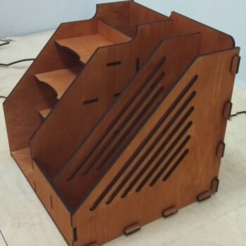 Intra απο ξύλο plywood 3mm-4mm πάχος - Desktop Organizer Αποθήκευση προμηθειών γραφείου Δίασταση 30x30 cm Intraeaxys-r7vm8g27 - Image 4