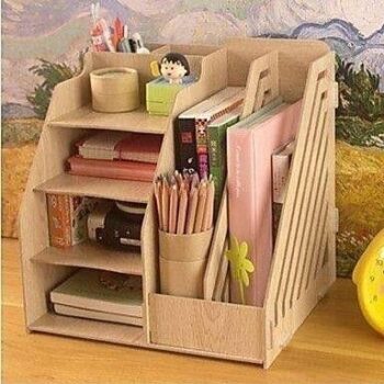 Intra απο ξύλο plywood 3mm-4mm πάχος - Desktop Organizer Αποθήκευση προμηθειών γραφείου Δίασταση 30x30 cm Intraeaxys-r7vm8g27 - Image 5