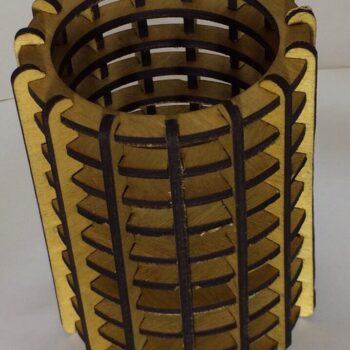 Intra απο ξύλο plywood 3mm-4mm πάχος - Στρογγυλή Μολυβοθήκη Γραφείο Organizer Δίασταση 30x30 cm Intraeaxys-91jd2x41 - Image 1