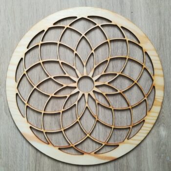Intra απο ξύλο plywood 3mm-4mm πάχος - Torus Rosette Δίασταση 20x20 cm Intraeaxys-67wlkzl1 - Image 1