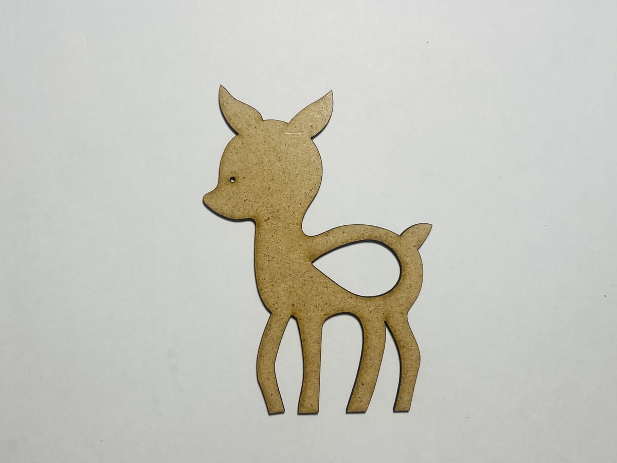 Intra απο ξύλο plywood 3mm-4mm πάχος - Ημιτελής κοπή ξύλου σε σχήμα ελαφιού Δίασταση 30x30 cm Intraeaxys-joed49n1