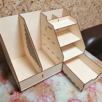 Intra απο ξύλο plywood 3mm-4mm πάχος - Ξύλινη οργάνωση γραφείου με συρτάρι Δίασταση 30x30 cm Intraeaxys-joed0wn1 - Image 1