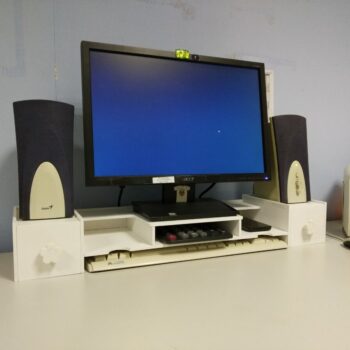 Intra απο ξύλο plywood 3mm-4mm πάχος - Επιτραπέζια οθόνη Riser Desk Organizer Ράφι αποθήκευσης για υπολογιστή Δίασταση 30x30 cm Intraeaxys-zo9yp347 - Image 1