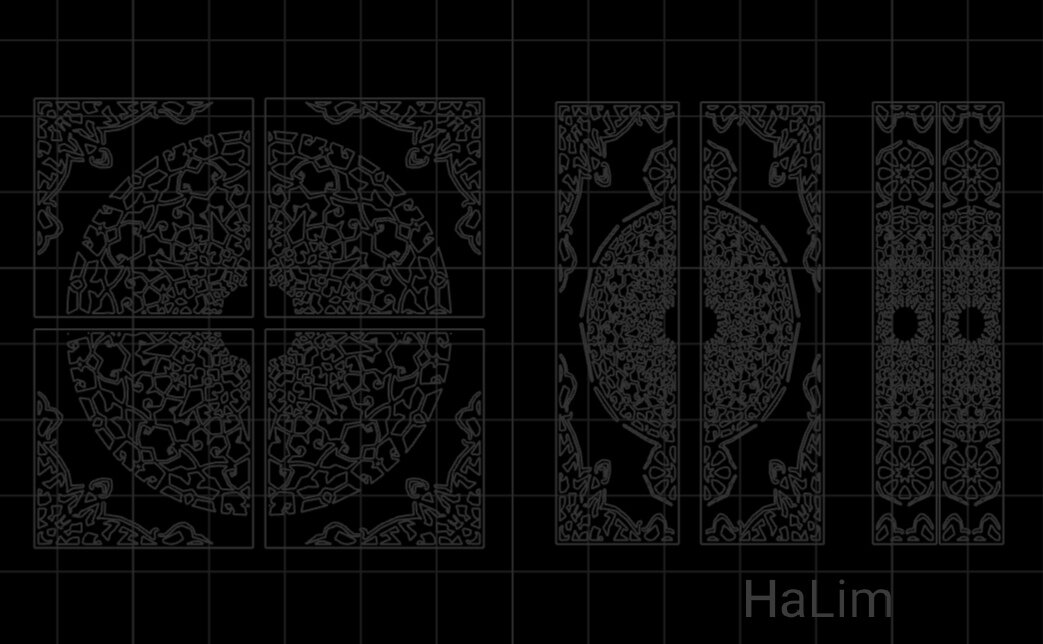 Intra απο ξύλο plywood 3mm-4mm πάχος - Πόρτα με ισλαμικό σχέδιο Δίασταση 30x30 cm Intraeaxys-zo9yj6e7