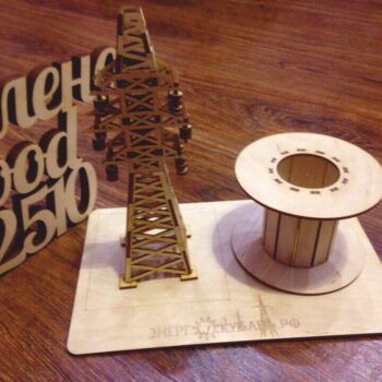 Intra απο ξύλο plywood 3mm-4mm πάχος - Electricity Tower Pencil Holder Desk Organizer Δίασταση 30x30 cm Intraeaxys-078yl8qo - Image 3