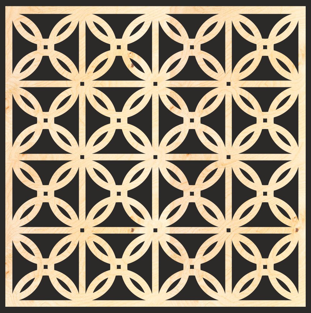 Intra απο ξύλο plywood 3mm-4mm πάχος - Διακοσμητικό σχέδιο με ξύλινες γρίλιες πάνελ Δίασταση 30x30 cm Intraeaxys-075yzw0o