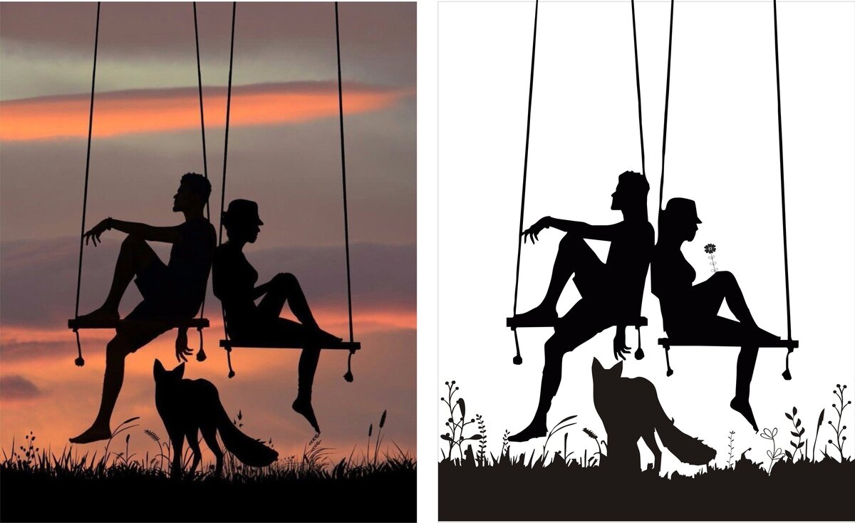 Intra απο ξύλο plywood 3mm-4mm πάχος - Ζευγάρι κάθεται τέλειο βράδυ Δίασταση 30x30 cm Intraeaxys-67wlevm1