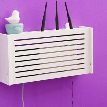 Intra απο ξύλο plywood 3mm-4mm πάχος - Wifi Router Storage Box Ξύλινες αναρτήσεις ραφιών Βάση στήριξης καλωδίων Δίασταση 30x30 cm Intraeaxys-075ymxpo - Image 1