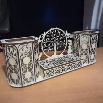 Intra απο ξύλο plywood 3mm-4mm πάχος - Διακοσμητικό Γραφείο Organizer Μαρκαδόρο Δίασταση 30x30 cm Intraeaxys-pok3l497 - Image 1