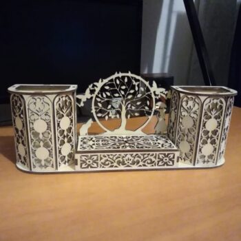 Intra απο ξύλο plywood 3mm-4mm πάχος - Διακοσμητικό Γραφείο Organizer Μαρκαδόρο Δίασταση 30x30 cm Intraeaxys-pok3l497 - Image 3