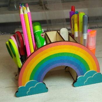 Intra απο ξύλο plywood 3mm-4mm πάχος - Βάση μολυβιού Rainbow Organizer γραφείου Δίασταση 30x30 cm Intraeaxys-zo9y6de7 - Image 1