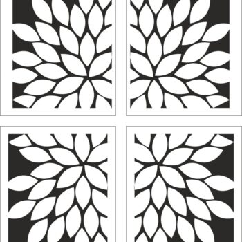 Intra απο ξύλο plywood 3mm-4mm πάχος - Φανταχτερό floral μοτίβο διάνυσμα Δίασταση 30x30 cm Intraeaxys-pok3mvd7 - Image 1