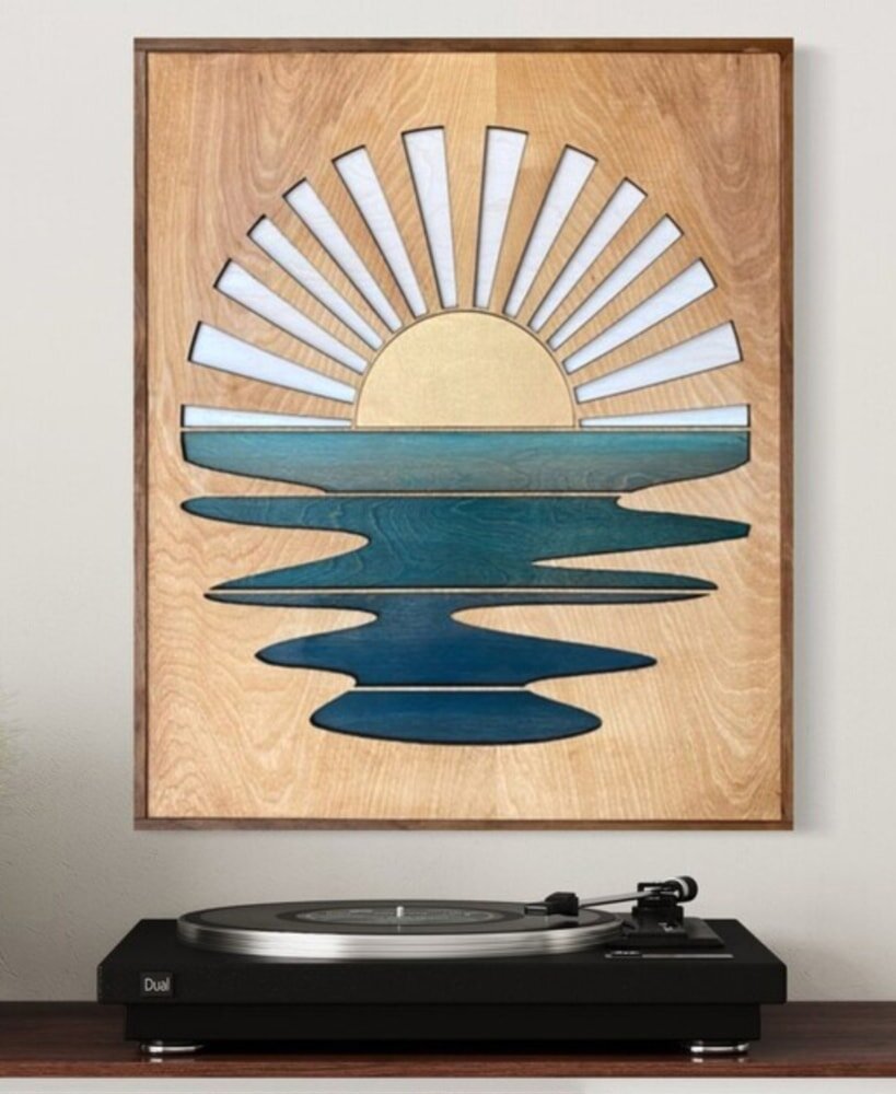 Intra απο ξύλο plywood 3mm-4mm πάχος - Sun Ξύλινη Διακόσμηση Τοίχων Δίασταση 30x30 cm Intraeaxys-lopq4q67