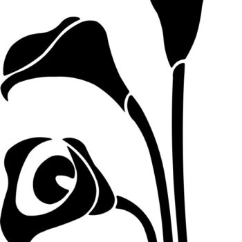 Intra απο ξύλο plywood 3mm-4mm πάχος - Μαύρο λευκό λουλούδι ντεκόρ διάνυσμα Δίασταση 30x30 cm Intraeaxys-p7ymmv57 - Image 1