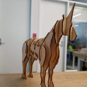 Intra απο ξύλο plywood 3mm-4mm πάχος - Μονόκερος Δίασταση 30x30 cm Intraeaxys-6o3y80j7