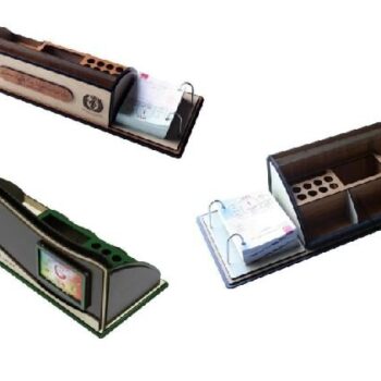 Intra απο ξύλο plywood 3mm-4mm πάχος - Organizer γραφείου με θήκη για στυλό ημερολογίου Δίασταση 30x30 cm Intraeaxys-91jderl1 - Image 1