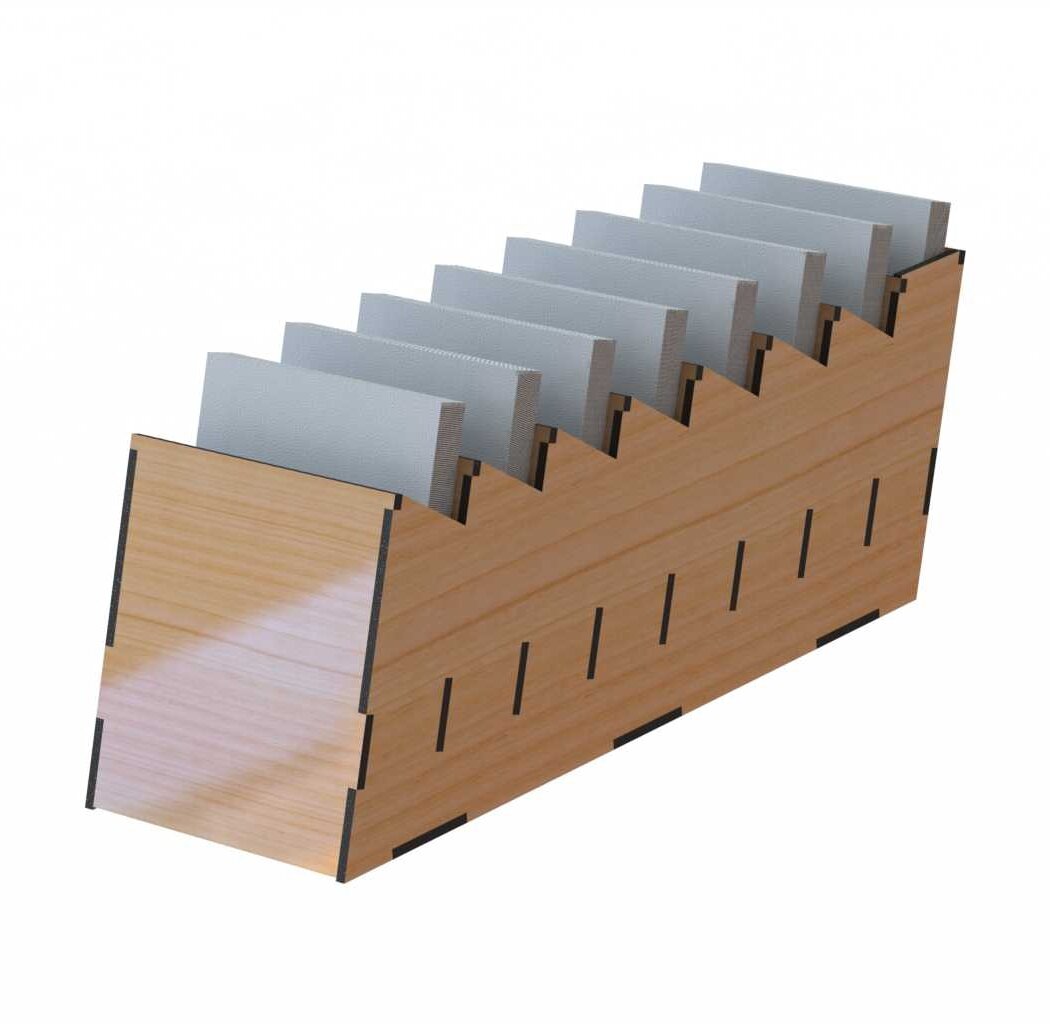 Intra απο ξύλο plywood 3mm-4mm πάχος - Flyer Holder Στήριγμα μπροσούρας Ξύλινη βάση οθόνης Δίασταση 30x30 cm Intraeaxys-qommqqpo