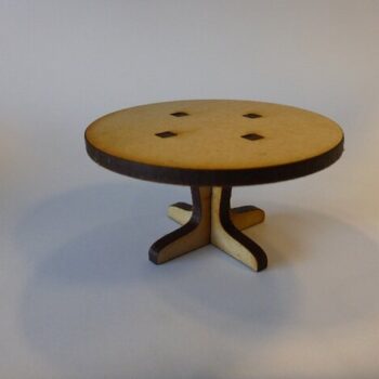 Intra απο ξύλο plywood 3mm-4mm πάχος - Lasercut στρογγυλό τραπέζι για ένα κουκλόσπιτο Δίασταση 30x30 cm Intraeaxys-yon0e6x7 - Image 1