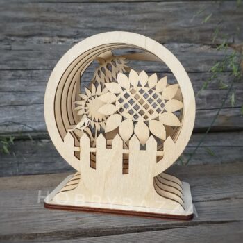 Intra απο ξύλο plywood 3mm-4mm πάχος - Ξύλινη 3D διακόσμηση γραφείου πολλαπλών στρώσεων Δίασταση 30x30 cm Intraeaxys-yon0lp27 - Image 1