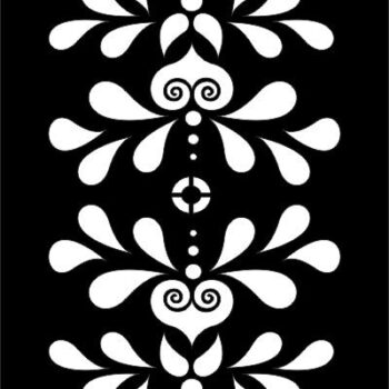 Intra απο ξύλο plywood 3mm-4mm πάχος - Διάνυσμα στένσιλ μοτίβο λουλουδιών Δίασταση 30x30 cm Intraeaxys-51r3gr16 - Image 1