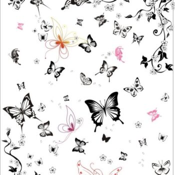 Intra απο ξύλο plywood 3mm-4mm πάχος - Super multi ασπρόμαυρη πεταλούδα διάνυσμα σύνολο Δίασταση 30x30 cm Intraeaxys-eo4zwd7j - Image 1