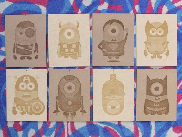 Intra απο ξύλο plywood 3mm-4mm πάχος - Αφίσες από ξύλο Minion Superhero Δίασταση 30x30 cm Intraeaxys-r7vmdqk7